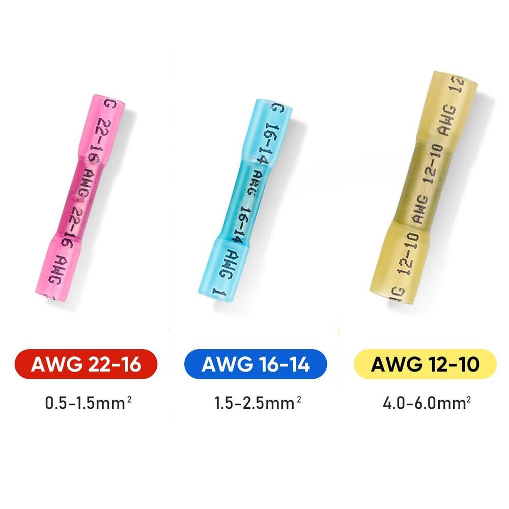 1000/100X Waterproof Heat Shrink Wire Connectors Butt Terminals Automotive Crimp