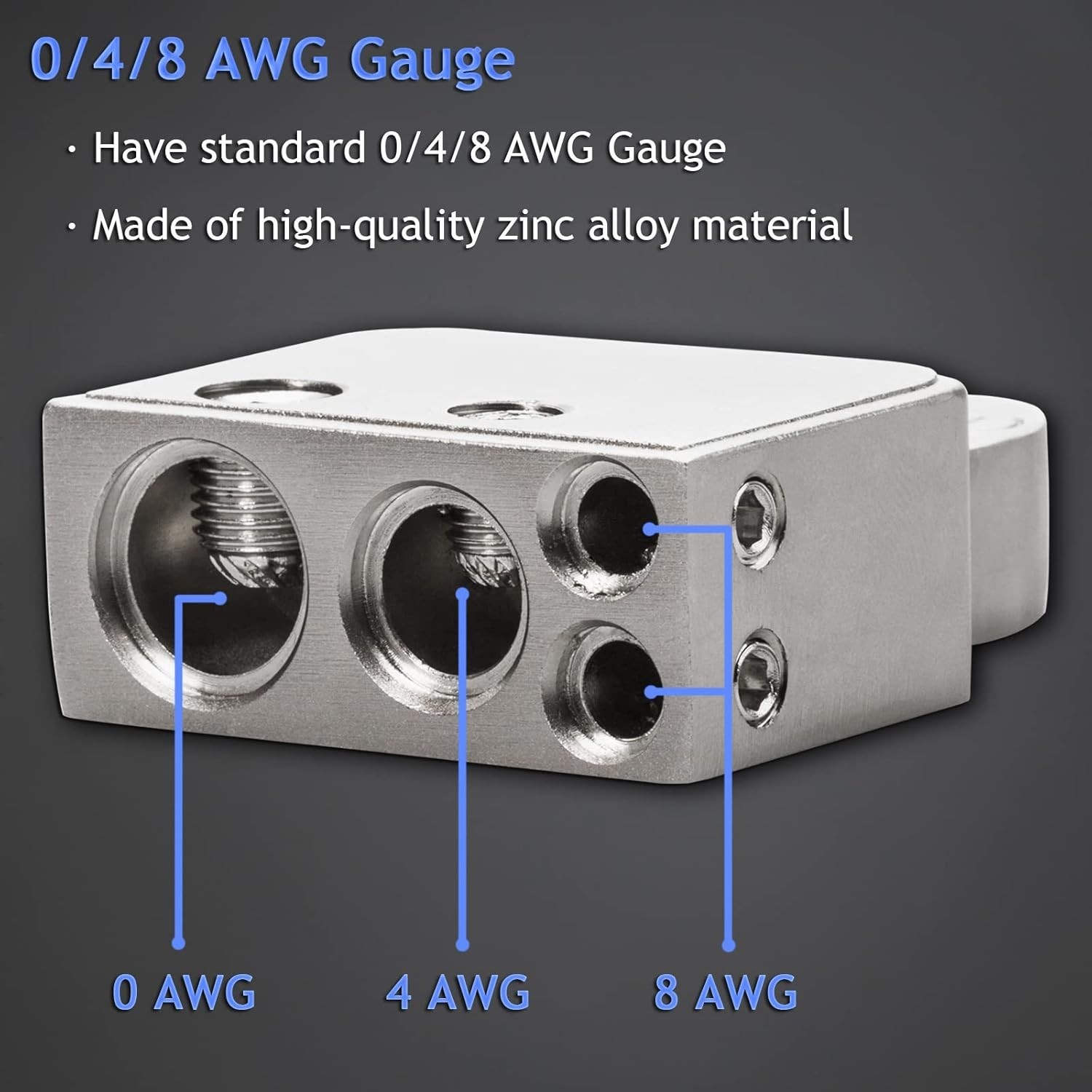 Heavy Duty 0/4/8 AWG Battery Terminals with Integrated Voltmeter for Vehicles