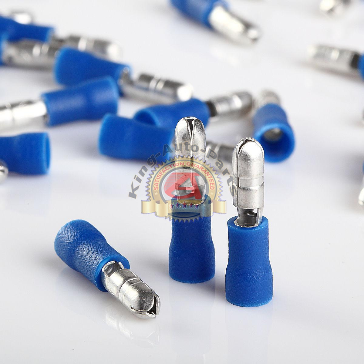 Male Blue Insulated Bullet Connector Terminals 16-14AWG Wire .157 100pcs