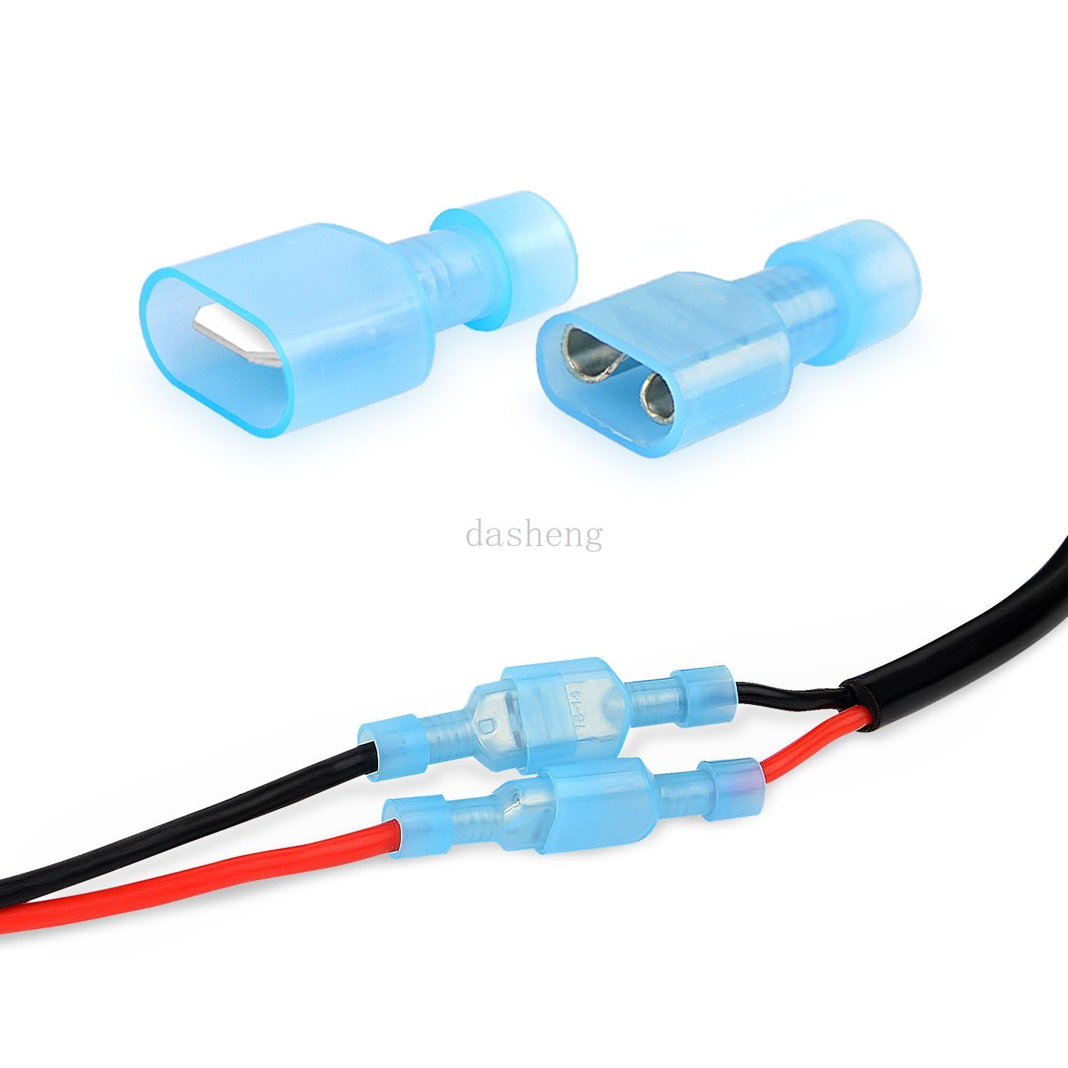 300PC Male Female Insulated Spade Terminal Crimp Quick Disconnect Wire Connector