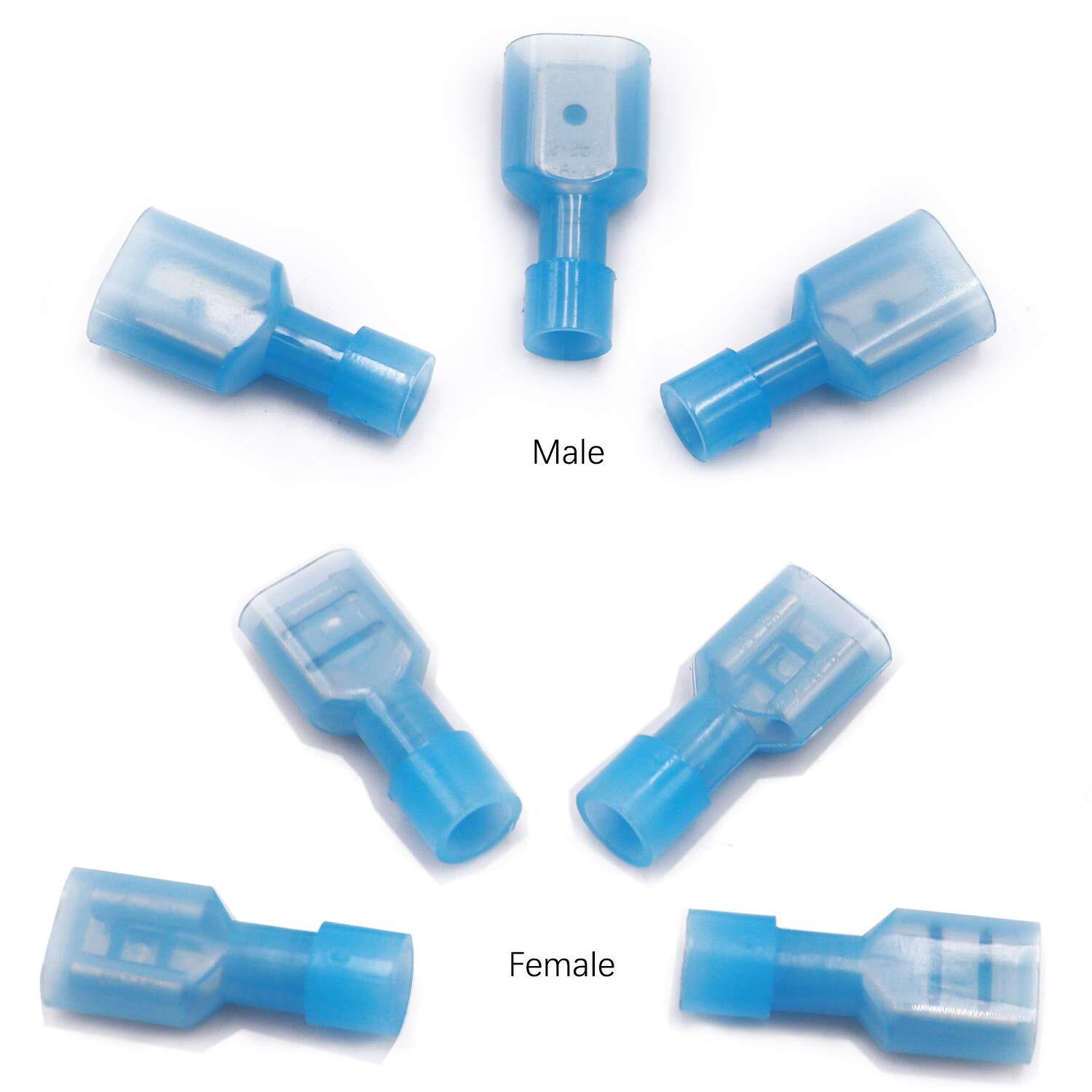 100/500Pcs Insulated Male Female Spade Terminal Crimp Electrical Wire Connectors