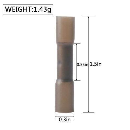 50pcs Waterproof Gauge 14-12AWG Wire Heat Shrink Butt Connector Splice Terminal