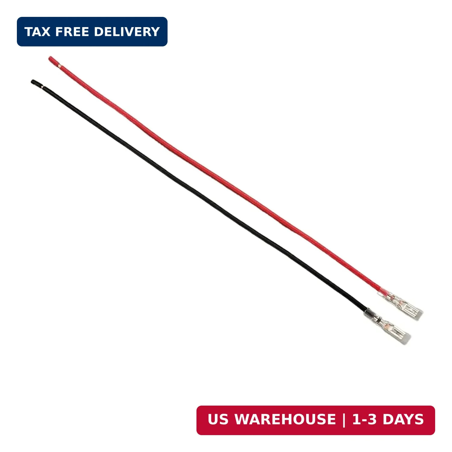 2.8mm Female Spade Crimp Terminals with Insulating Sleeve and 20cm 18AWG Red Bla