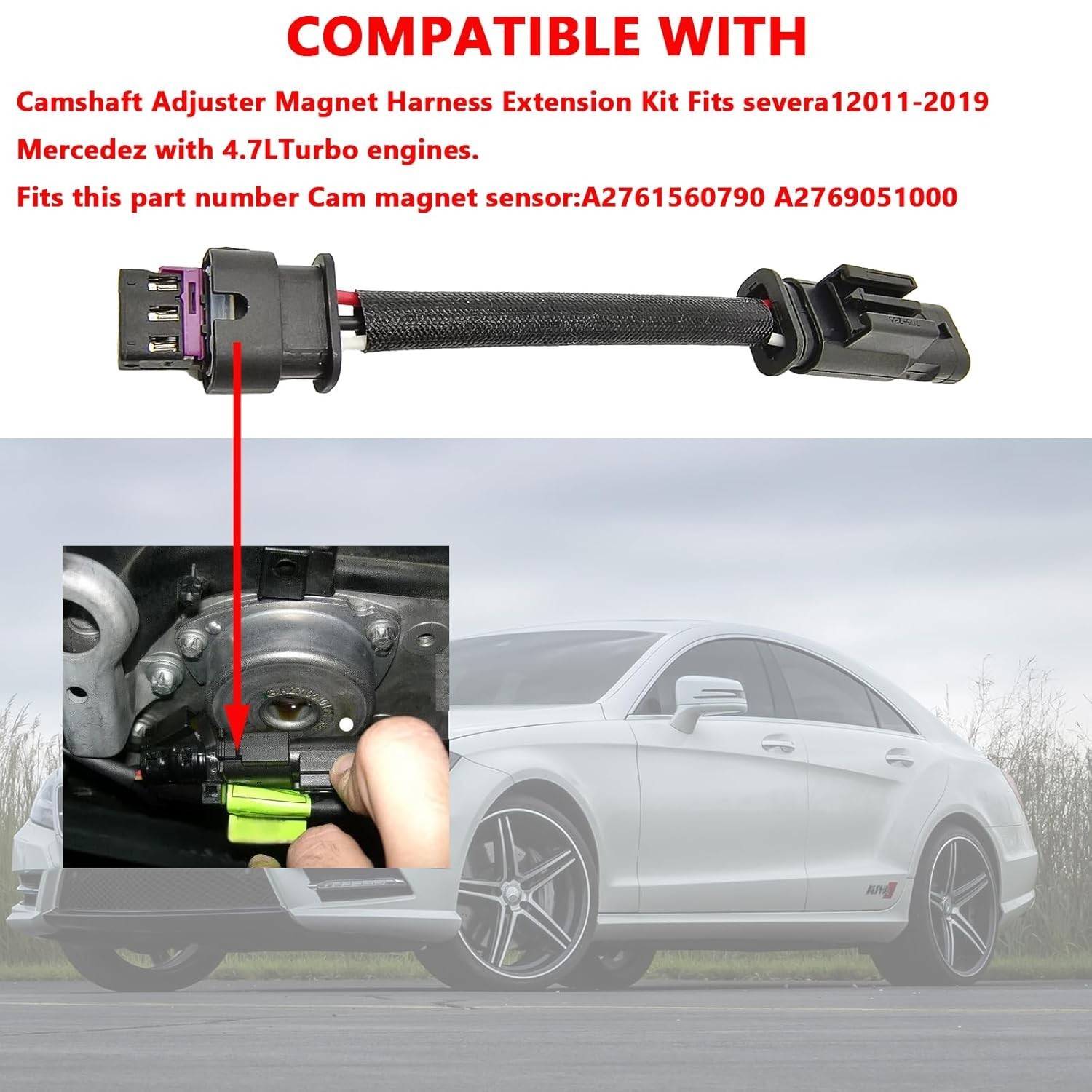 8pcs 3PIN & 2PIN Compatible with Mercedes Benz 4.7L 2011-2020 Camshaft Positi…