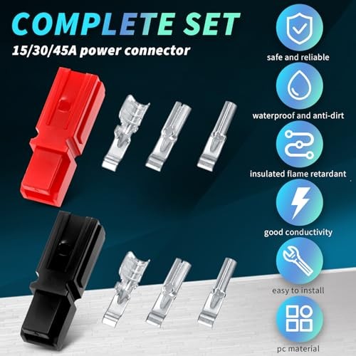 Relaxweex Pcs 15A/ 30A/45 Amp Power Connectors Assortment 15 A, 30 A, 45 A 120