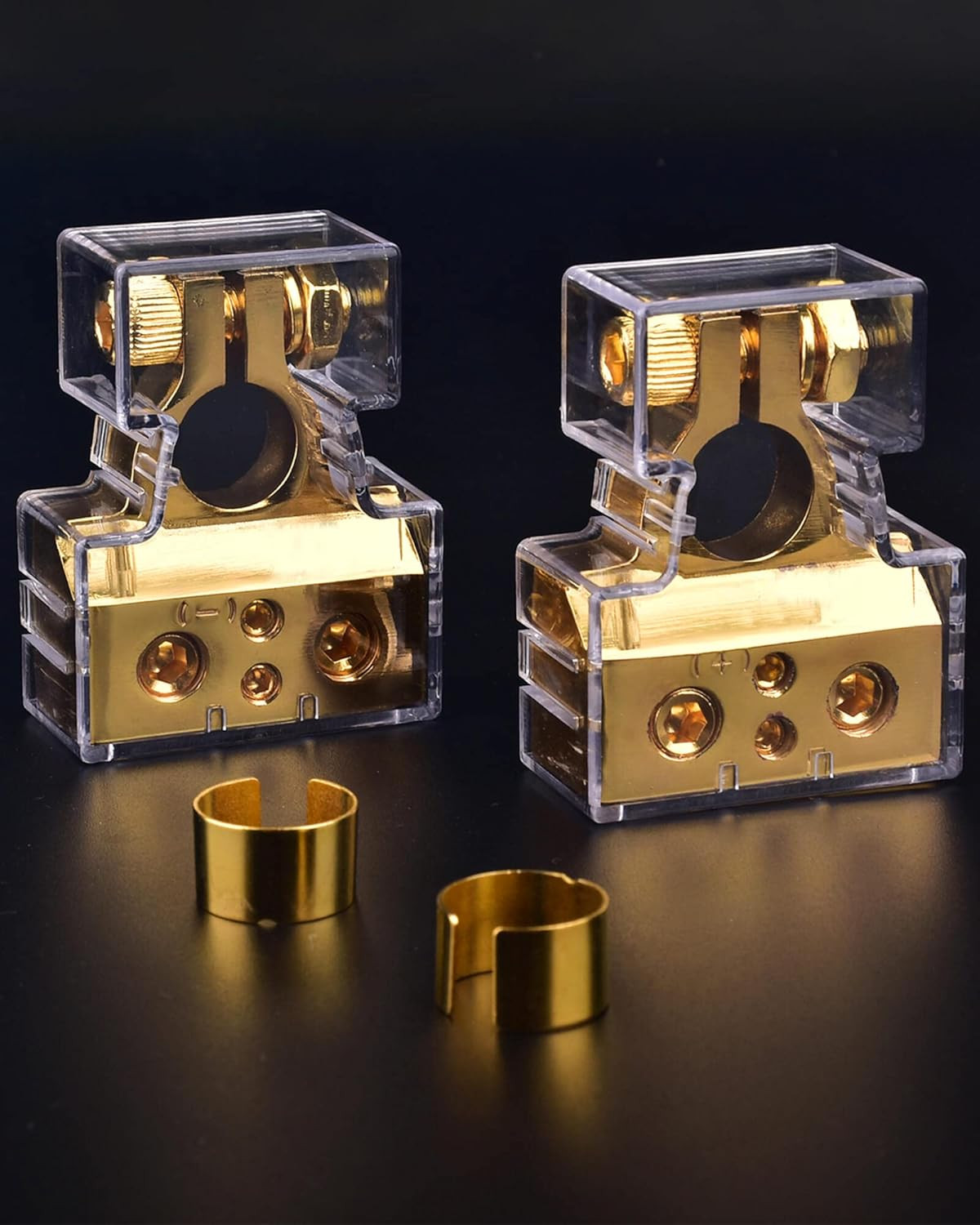 SUNMORN Battery Terminal Connectors, 0/2/4/6/8/10 AWG Battery Terminals, Heavy D