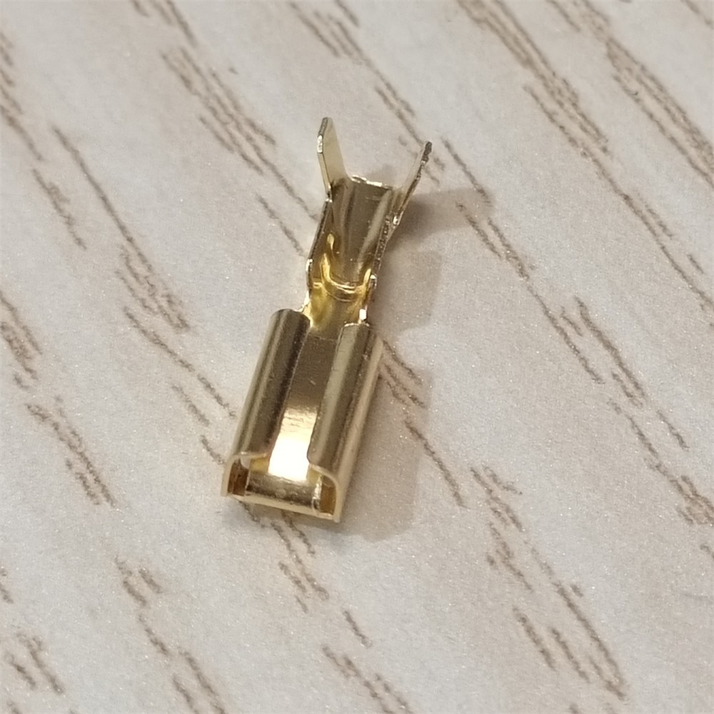 100PCS Female 2.8mm Spade Terminals Brass Crimp Wire Connectors Non-insulated US