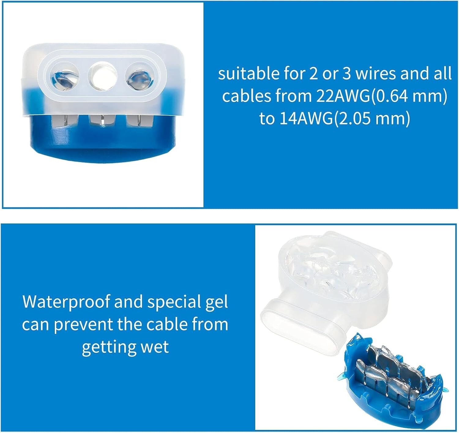 50 Pack 3 Wire Connectors Electrical IDC 314-BOX Pigtail Connectors for 22-14…