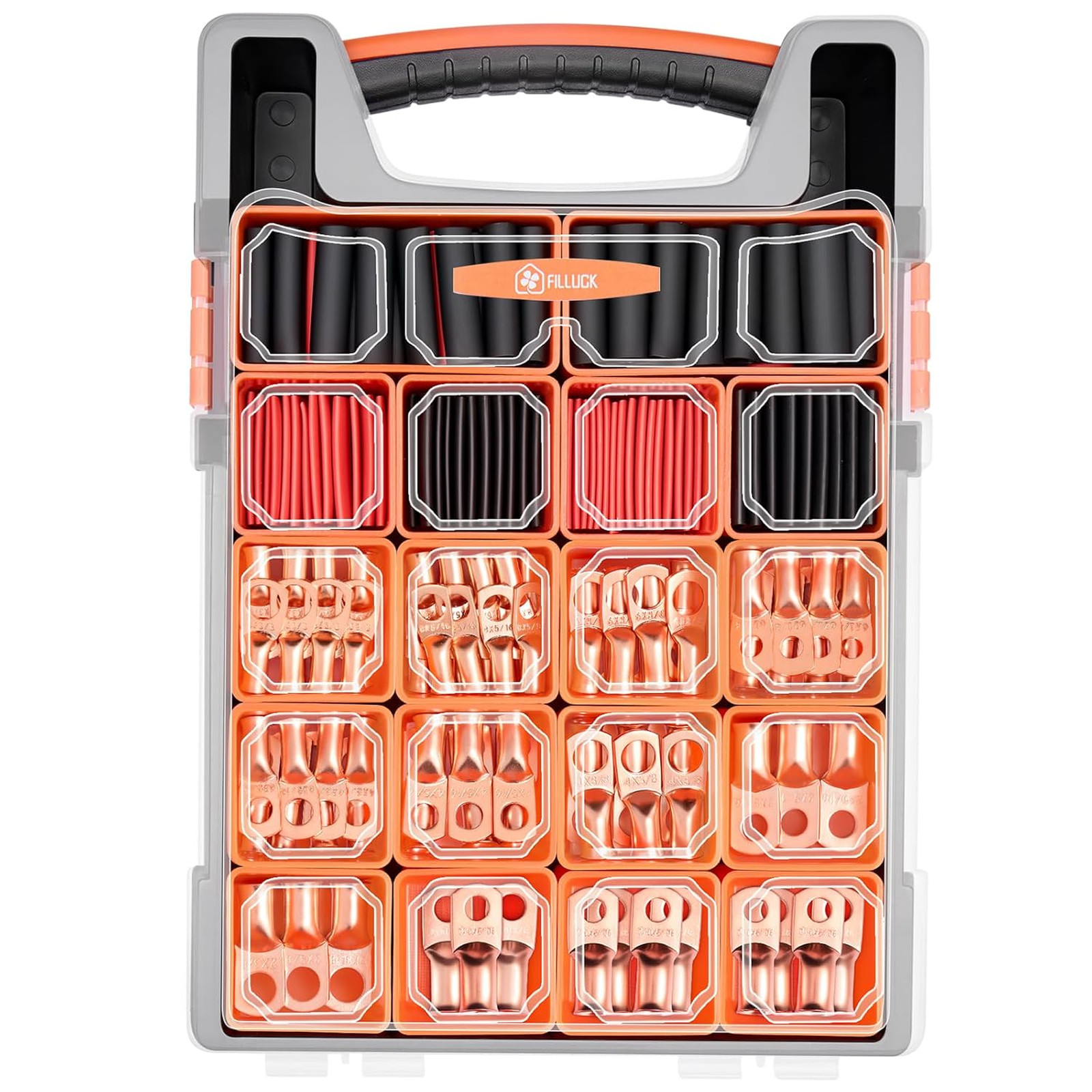 227pcs Battery Cable Ends Kit,AWG 2 4 6 8 1/0 2/0 Gauge,0 Gauge 00 Gauge Heavy