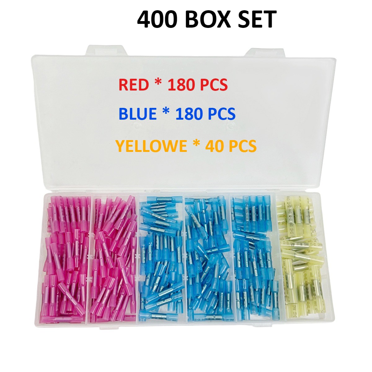 Heat Shrink Butt Splice Wire Connector Insulated Crimp Waterproof Terminals kits