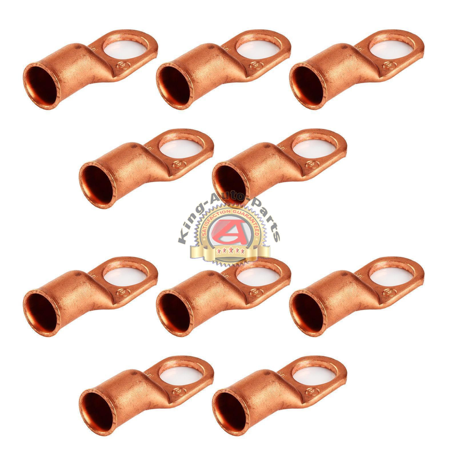Copper Non-Insulated 1 or 0 G Wire Gauge 1/2″ Ring Terminals 10 pcs