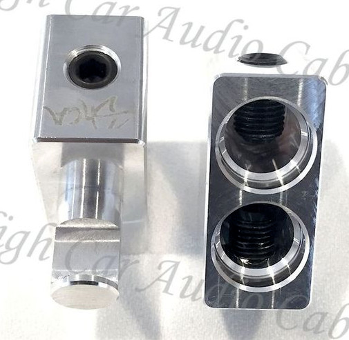 Pair Sky High Car Audio DUAL 1/0 Gauge to 1/0 Gauge Amp Inputs Reducers