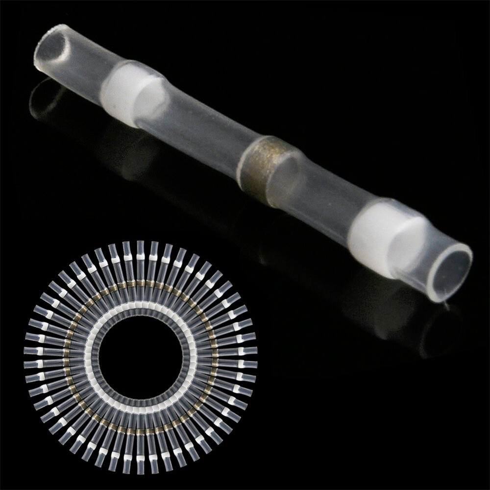 Waterproof Solder Sleeve Heat Shrink Wire Splice Connector White 100PCS 26-24AWG