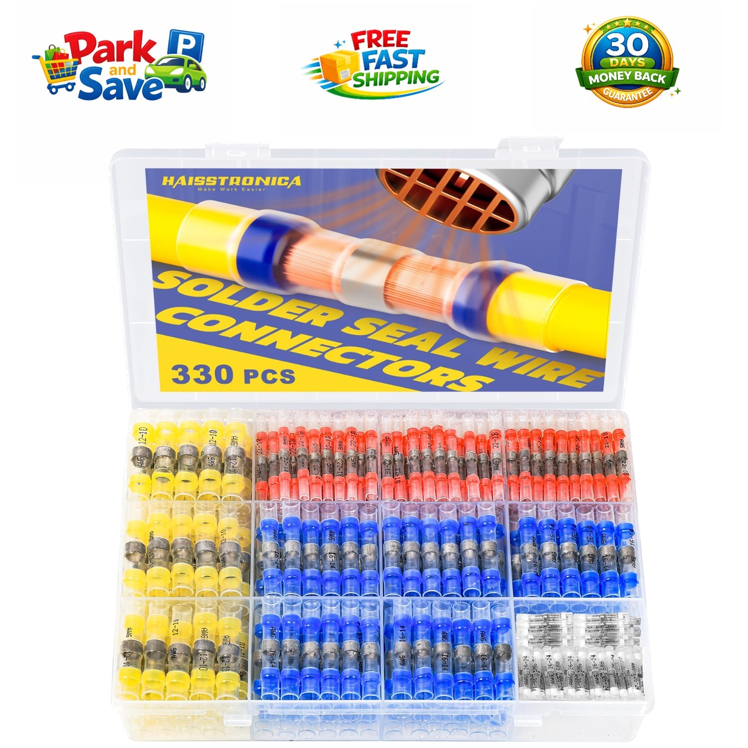 330PCS Marine Grade Solder Seal Wire Connectors – Heat Shrink Butt Connectors