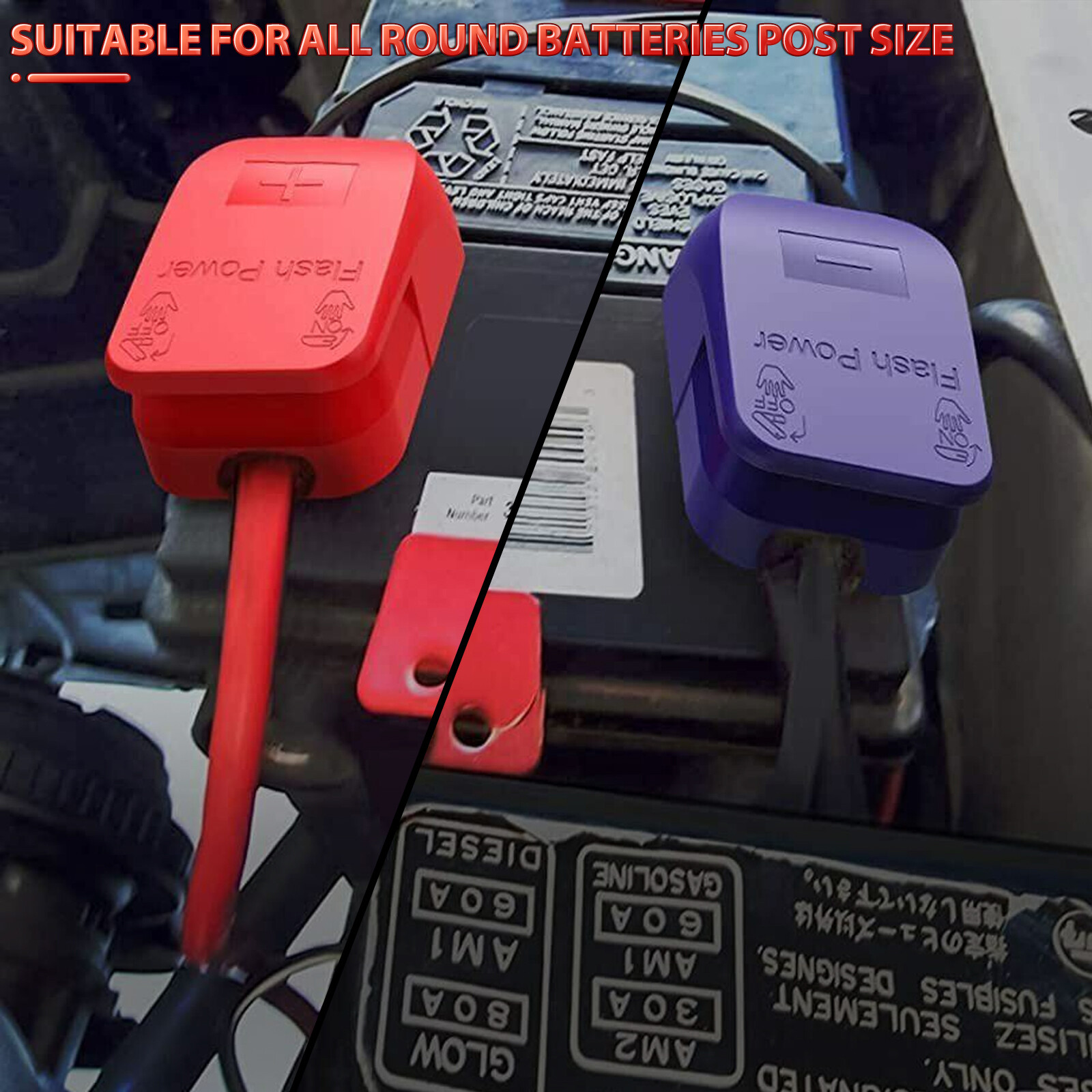 Car Battery Terminal Connectors 2PCS Quick Release Disconnect Negative Positive/