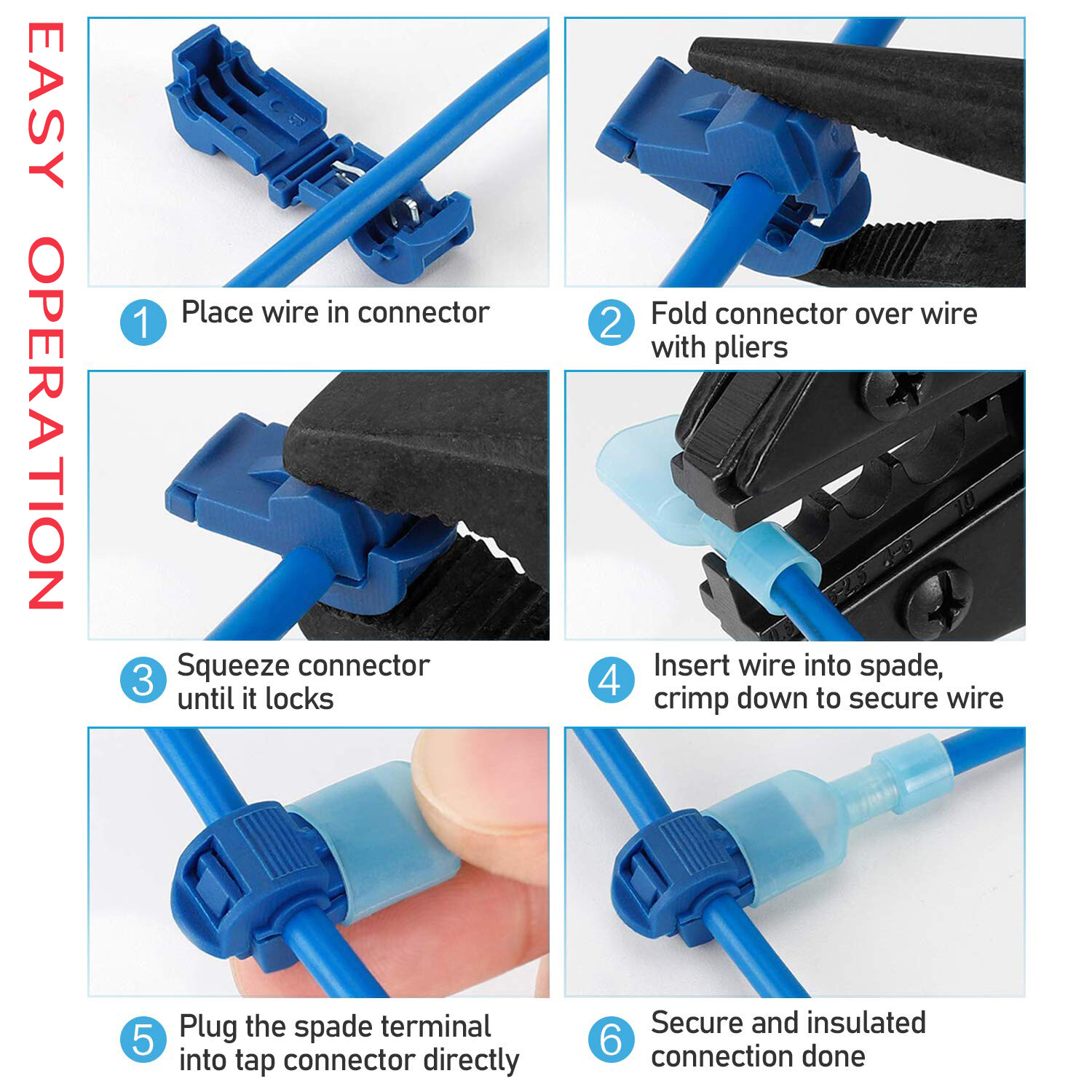 240/60 T-Tap Quick Splice Scotch Lock Spade Wire Terminal Connectors Crimp Cable