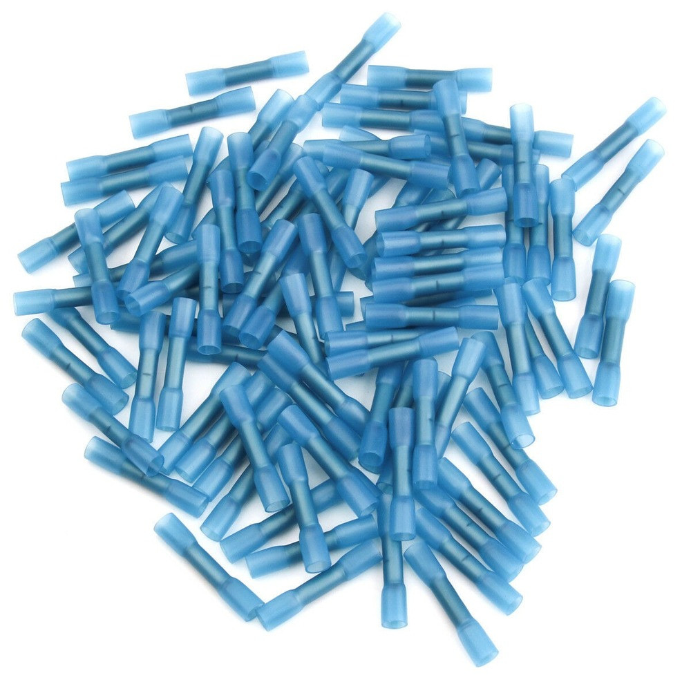 1000Pcs Butt Tube Heat Shrink Waterproof Blue Wire Connectors Crimp Terminal
