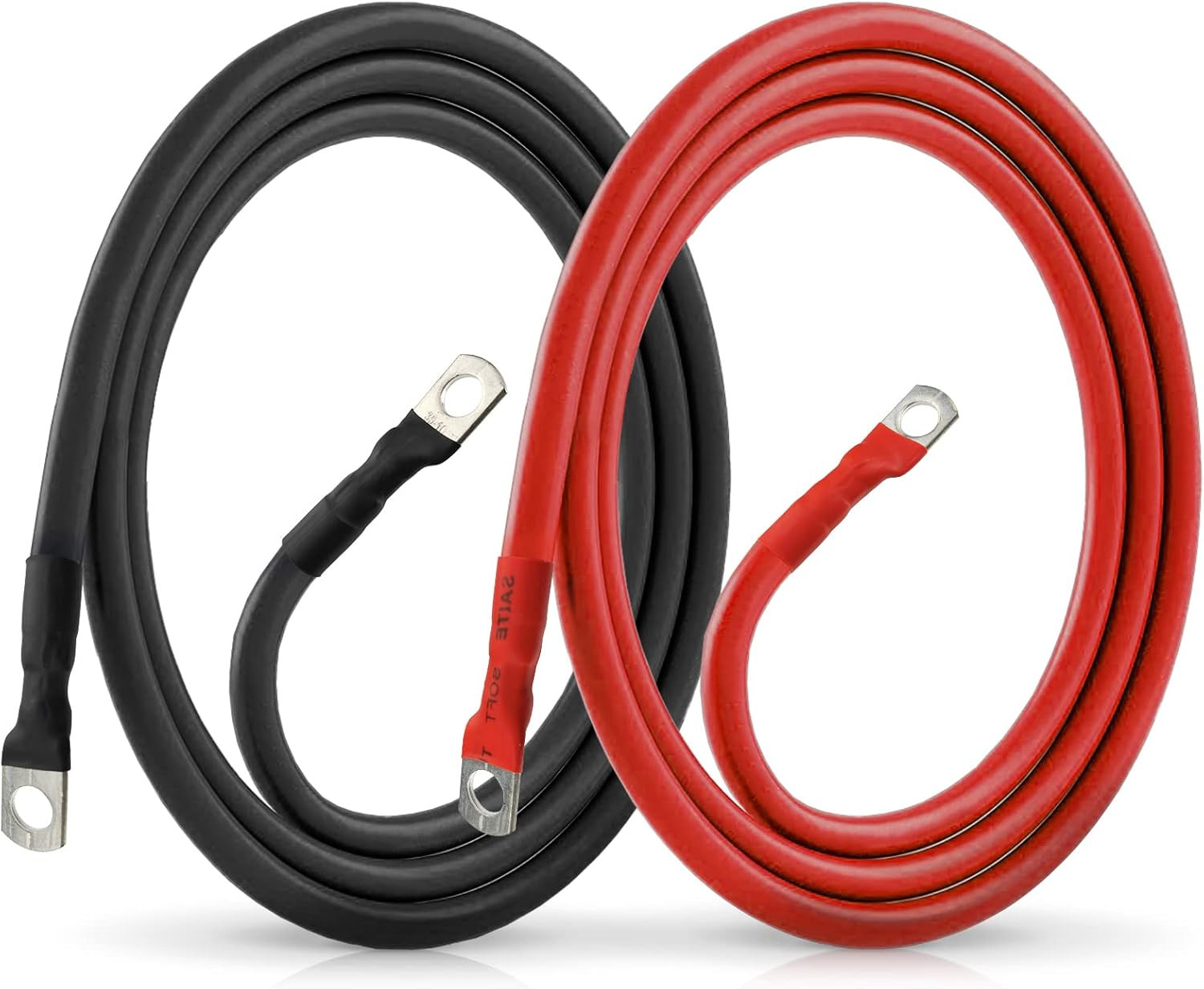 2 AWG Battery Cable 3FT 2 Gauge Pure Copper Battery Inverter Cables with 3/8 in