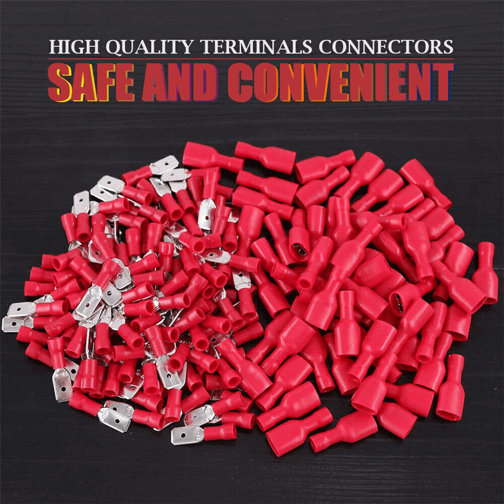 Insulated Crimp Connectors Female Male Electrical Wire Spade Terminals 100-400x