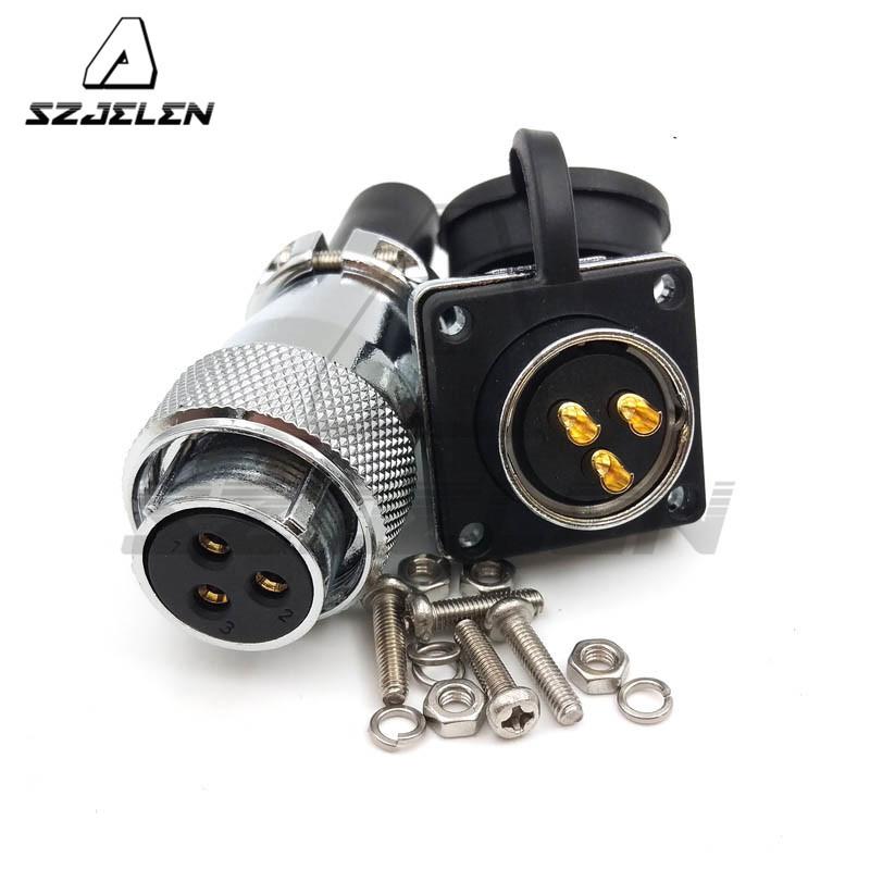 WS20 20mm 25A 3pin Panel Mount Connector,Waterproof Wire Connector Plug Socket