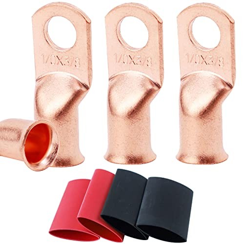 PCS 1/0 AWG – 3/8 Battery Cable Lugs Copper Wire 1/0 Awg – 3/8″ (M10) Ring 4