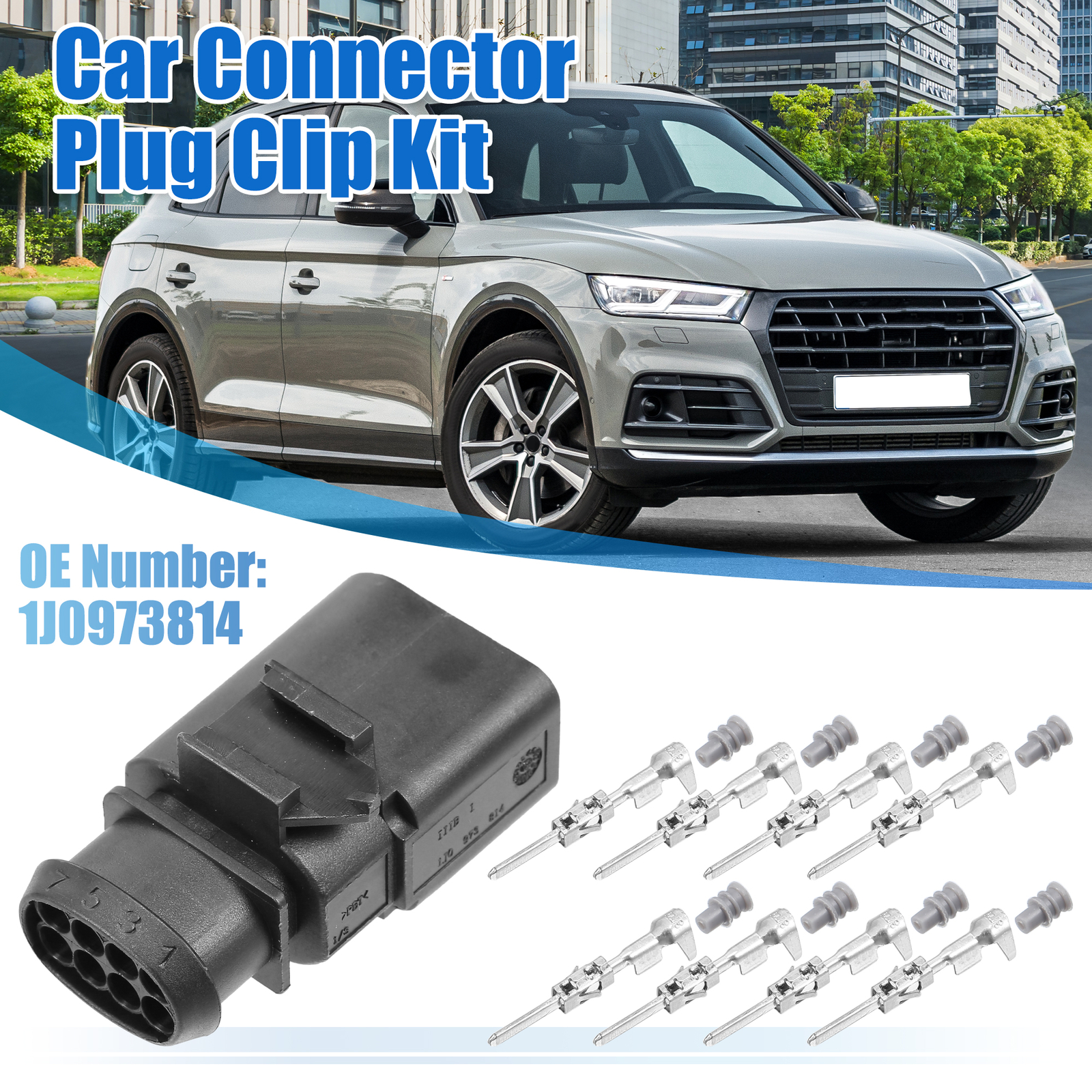 1 Set No.1J0973814 8 Pin Sealed Male JPT Connector Plug Kit for VW for Audi