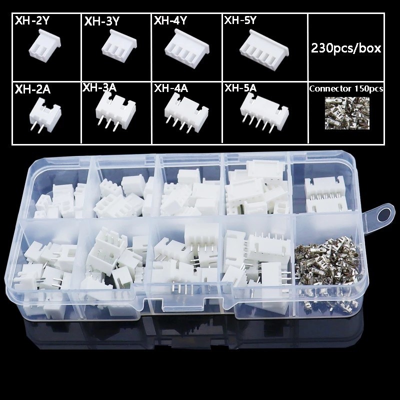 230pcs 2/3/4/5Pin JST-2.54mm Terminal Wire Connector Cable Plug Kit set
