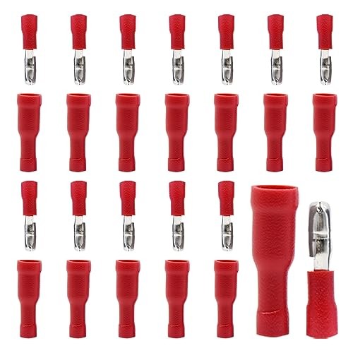 100-pieces Insulated Male/Female Bullet Quick Splice Wire Connector Red