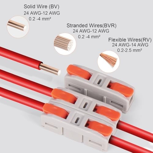 Lever Wire Connectors, Mini Quick Connectors Push-in, 1 in 1 Out 30PCS