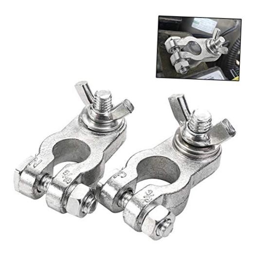 Car Battery Terminal End with Wing Nut Terminal Connectors Zinc-Alloy Clamps