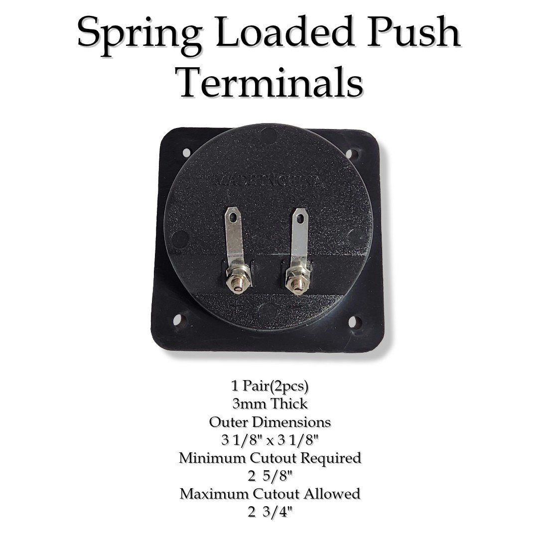 Nickel Speaker box / Subwoofer Box Square Spring Loaded Push Terminals 2Pcs