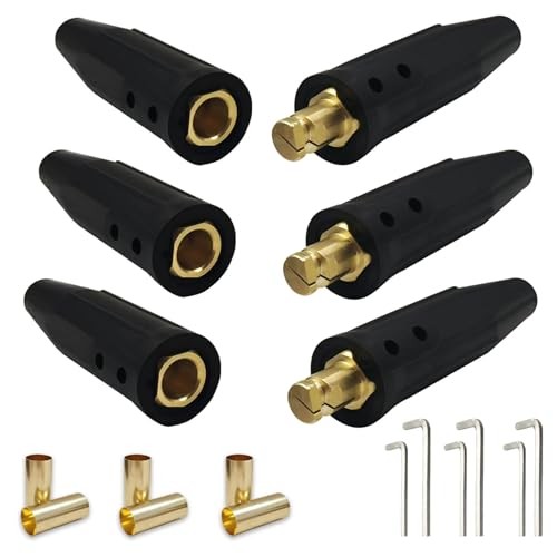 3PK Welding Lead Connectors, Positive Cam Twist-Lock Insulated Connector Pair