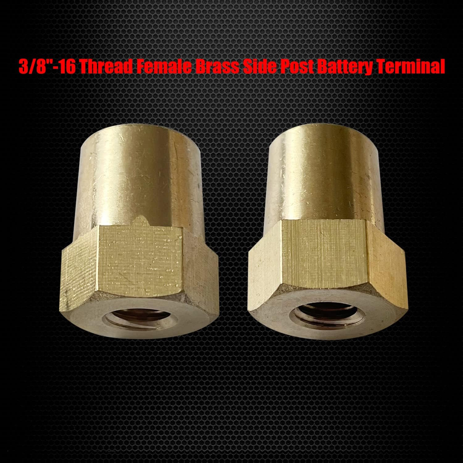 Ampper 3/8″-16 Thread Female Brass Battery Terminal Post Adapter Battery Termina