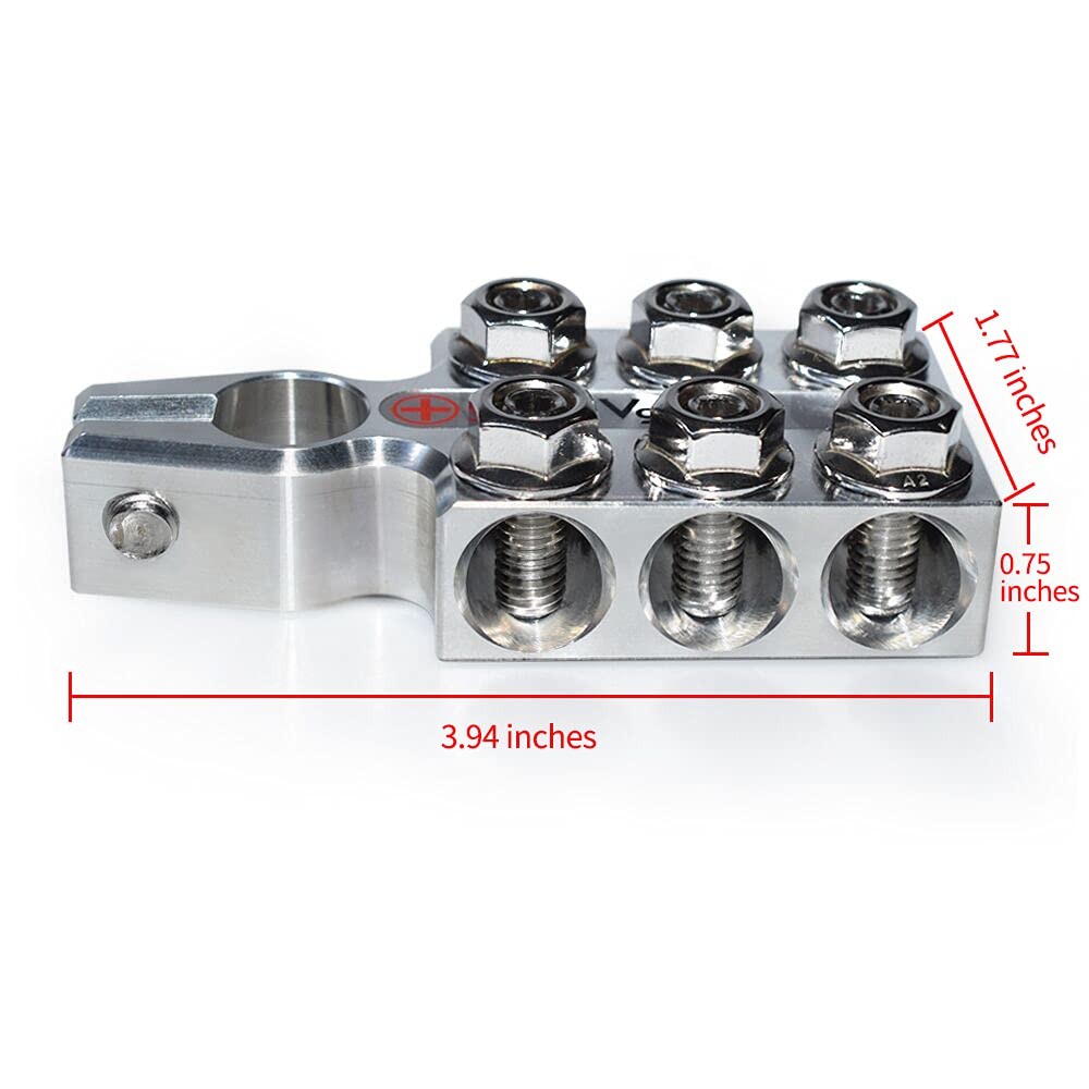 Vgate Lead Acid Battery Terminal Clamps, 8AWG A12(8AWG up to 4/0(XL)), Silver