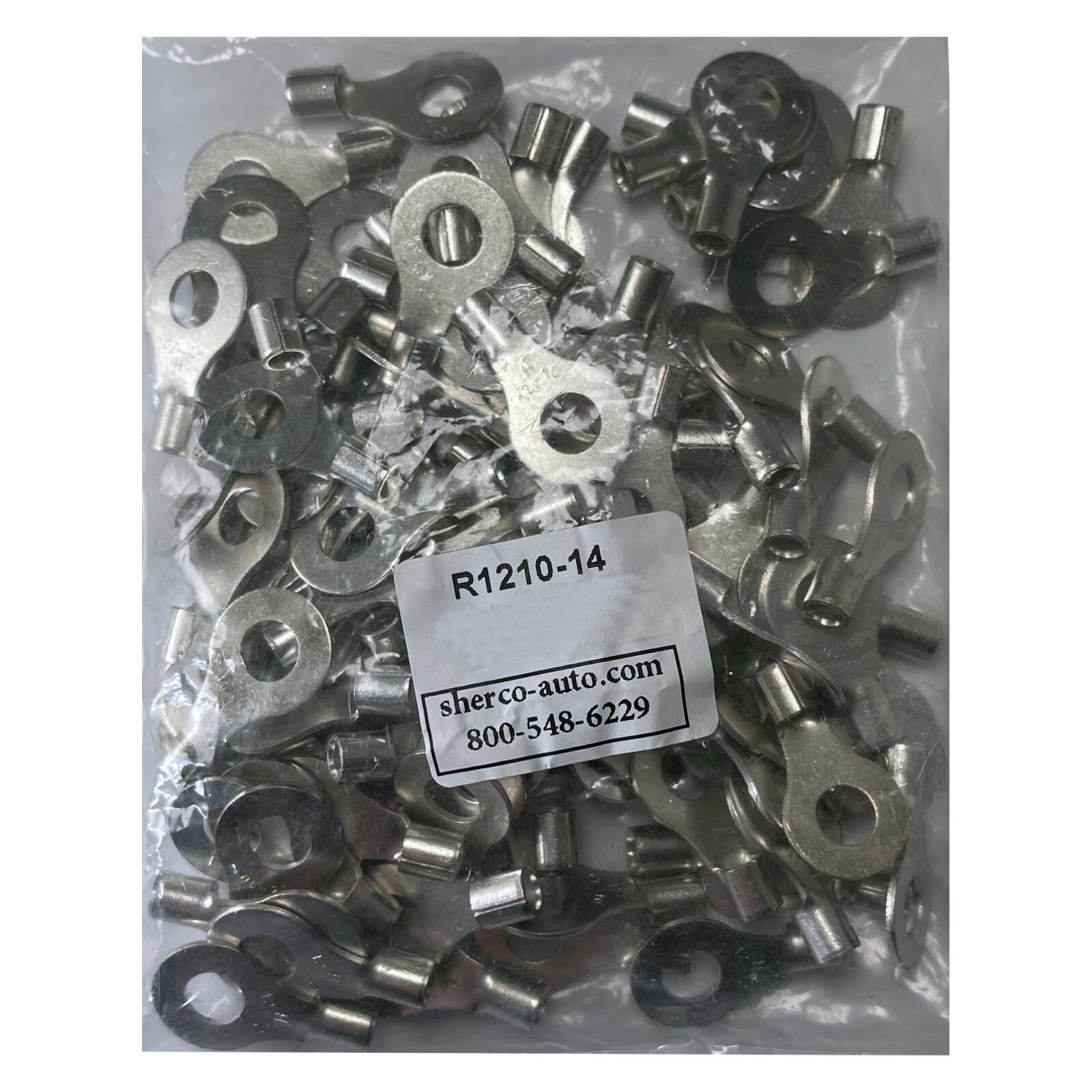 (100) Non-Insulated 12-10 Gauge 1/4″ Ring Terminal Uninsulated Wire Connector