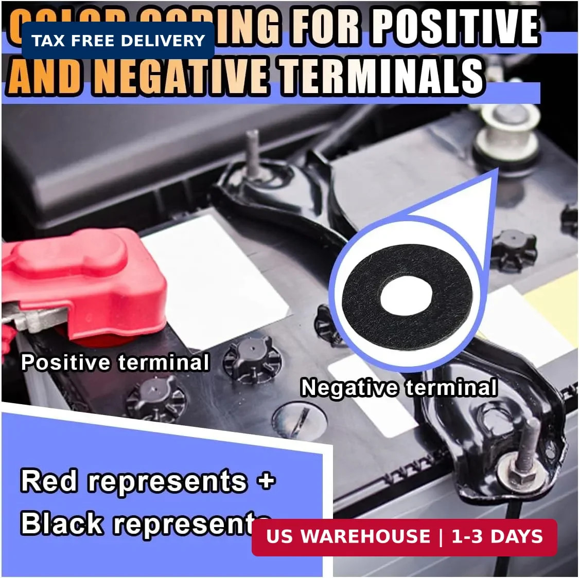 12PCS Battery Terminal Washer Pad, Anti Corrosion Washers, Fiber Washers Battery