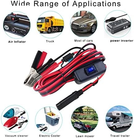 SAE to Battery Alligator Clip – 12V SAE 2Pin Quick Disconnect Cable 10ft SAE to