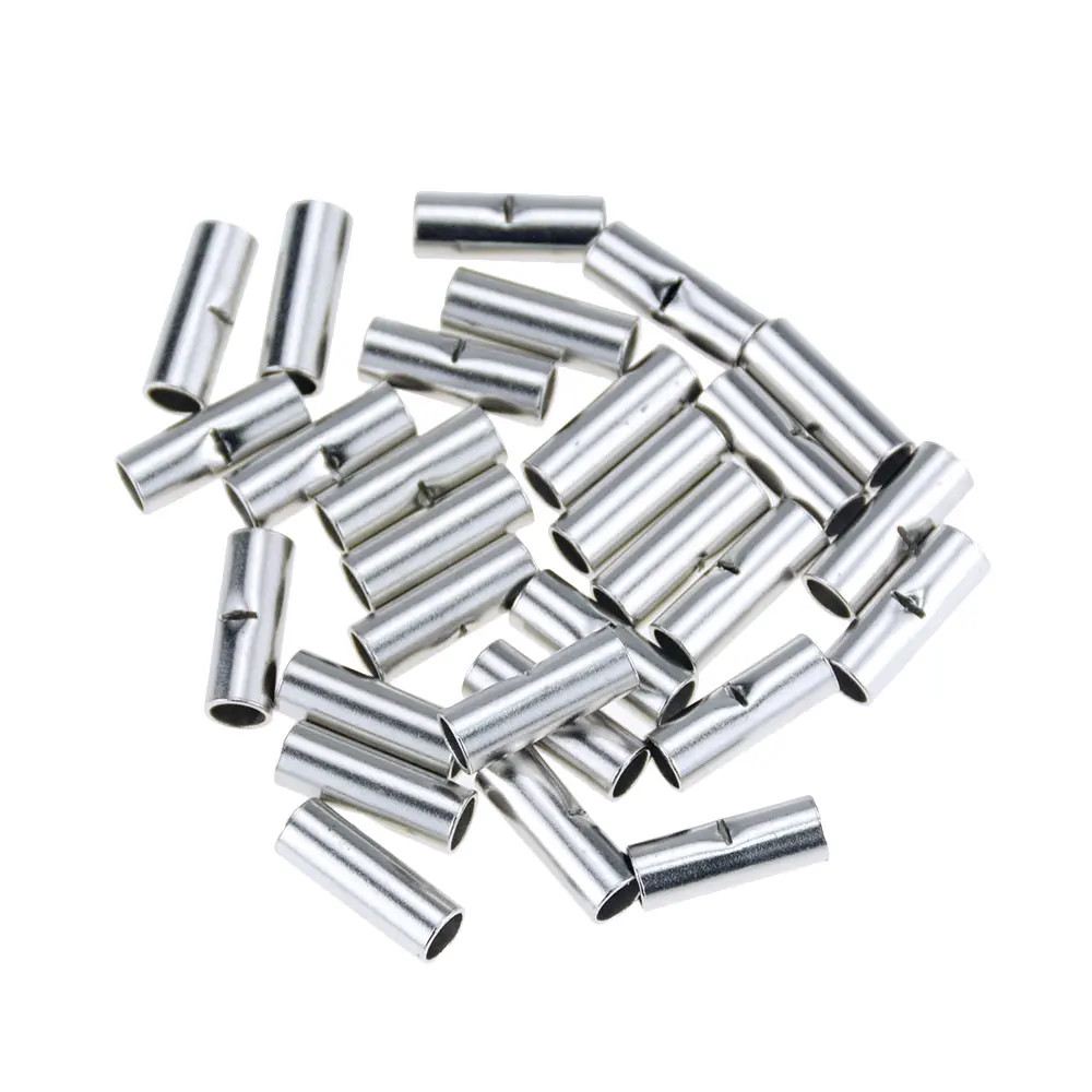 50pcs Tinned Coppers Butt Connectors, Crimp Terminals Kit for Wire Repair DIY