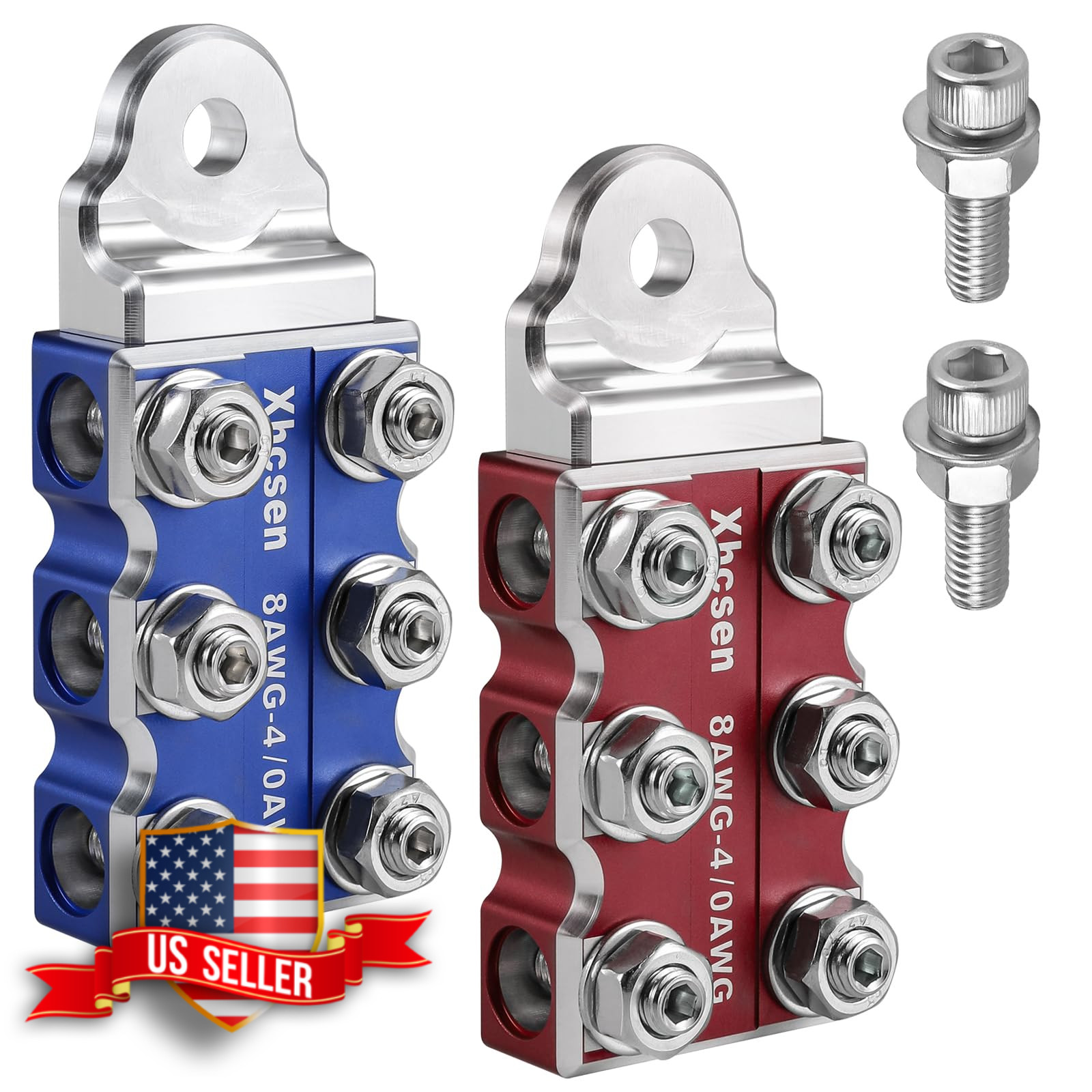 Heavy Duty Battery Terminal Connectors Positive Negative Set 8AWG-4/0 AWG