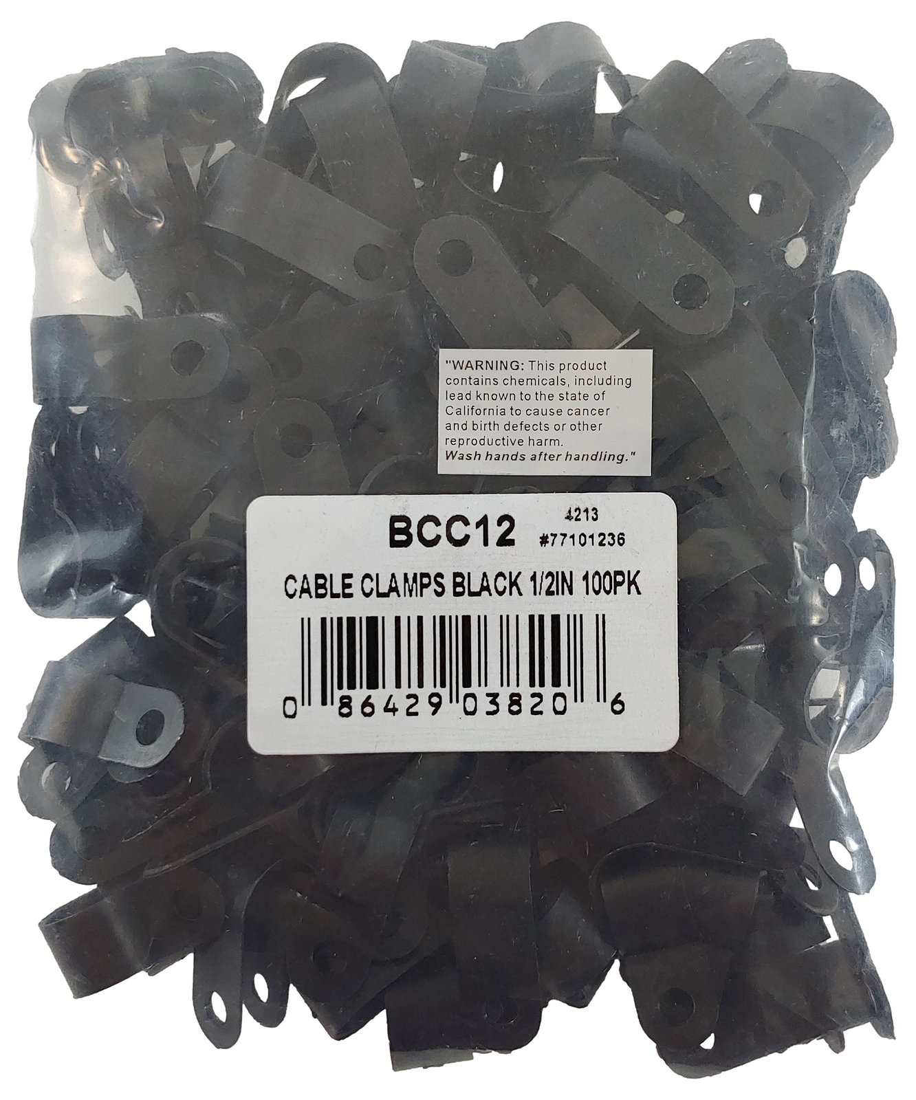 The Install Bay BCC12 Black Cable Clamps 1/2 inch – Bag of 100