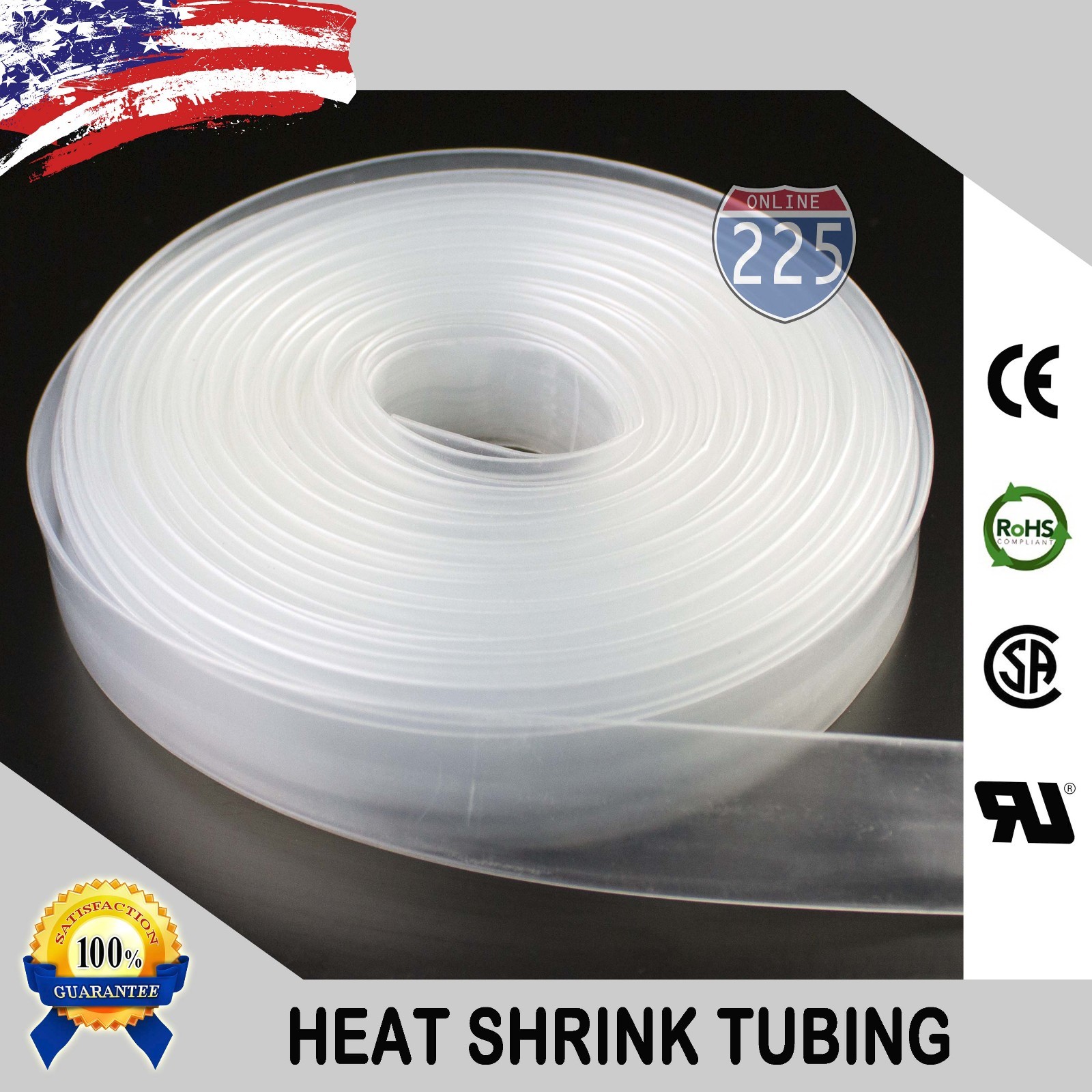 20 FT. 20′ Feet CLEAR 3/4″ 19mm Polyolefin 2:1 Heat Shrink Tubing Tube Cable US