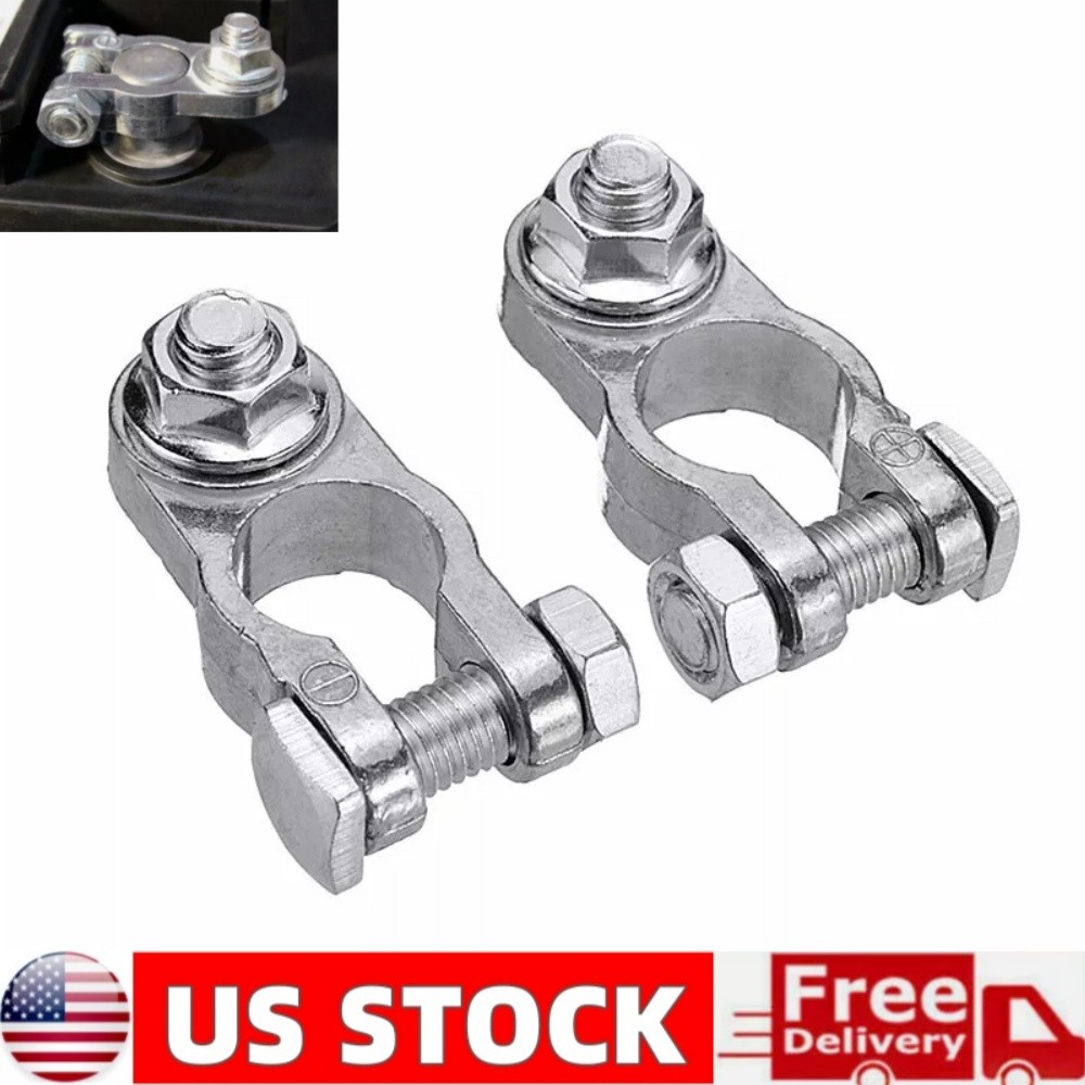 2Pcs Battery Terminal Connectors 16-18mm Battery Post Terminals Clamp Set Zinc