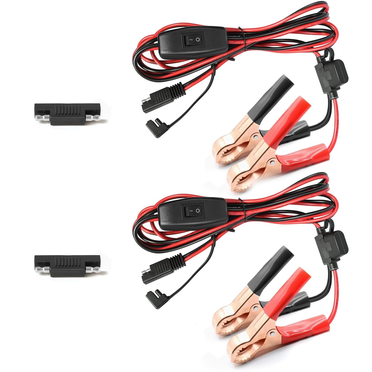 16AWG 12V Alligator Clips Wire Harness with On/Off Switch – 7.9ft Extension for