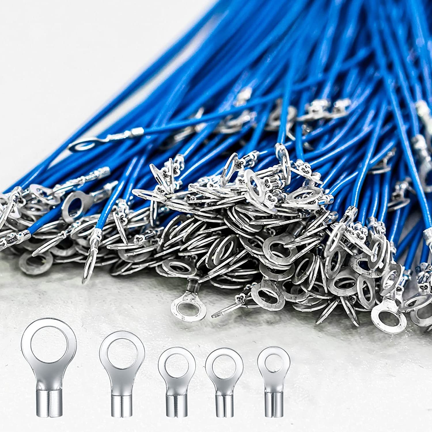 QOOSIKICC 320 Pieces Non-Insulated Ring Terminals & Fork Connector Kit,…
