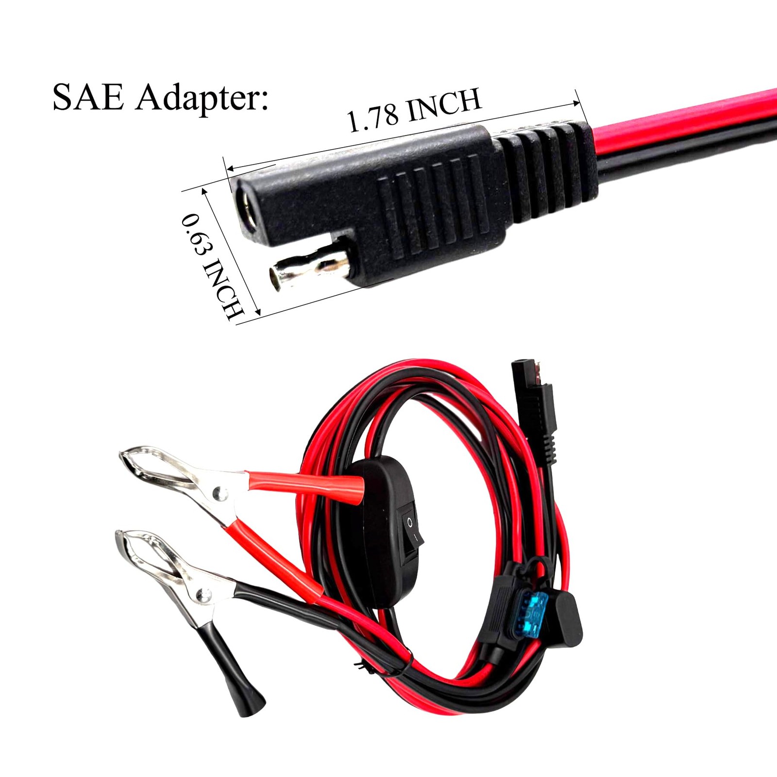 8.2 Feet SAE Battery Wire Harness, 16 Awg SAE to Alligator Clips Quick Conect…
