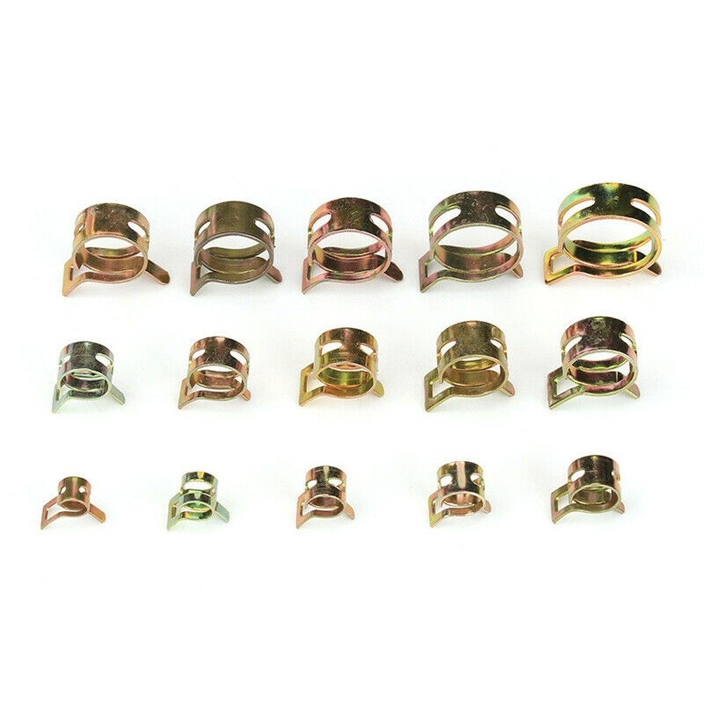 115Pcs Assorted Fuel Line Hose Spring Clip Water Pipe Air Tube Clamps 6-22mm