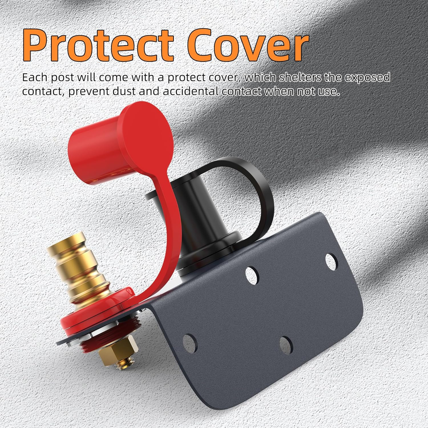 Remote Battery Terminals 3/8″ Stud Battery Jump Post with Heavy Duty Mounting Br