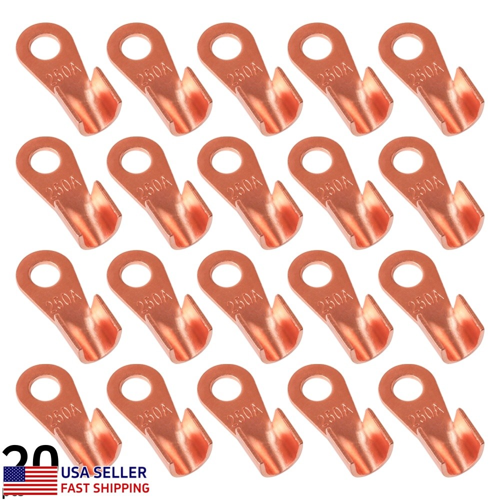 20pcs OT-250A Open-End Copper Crimp Terminals Lugs Battery Cable Wire Connectors