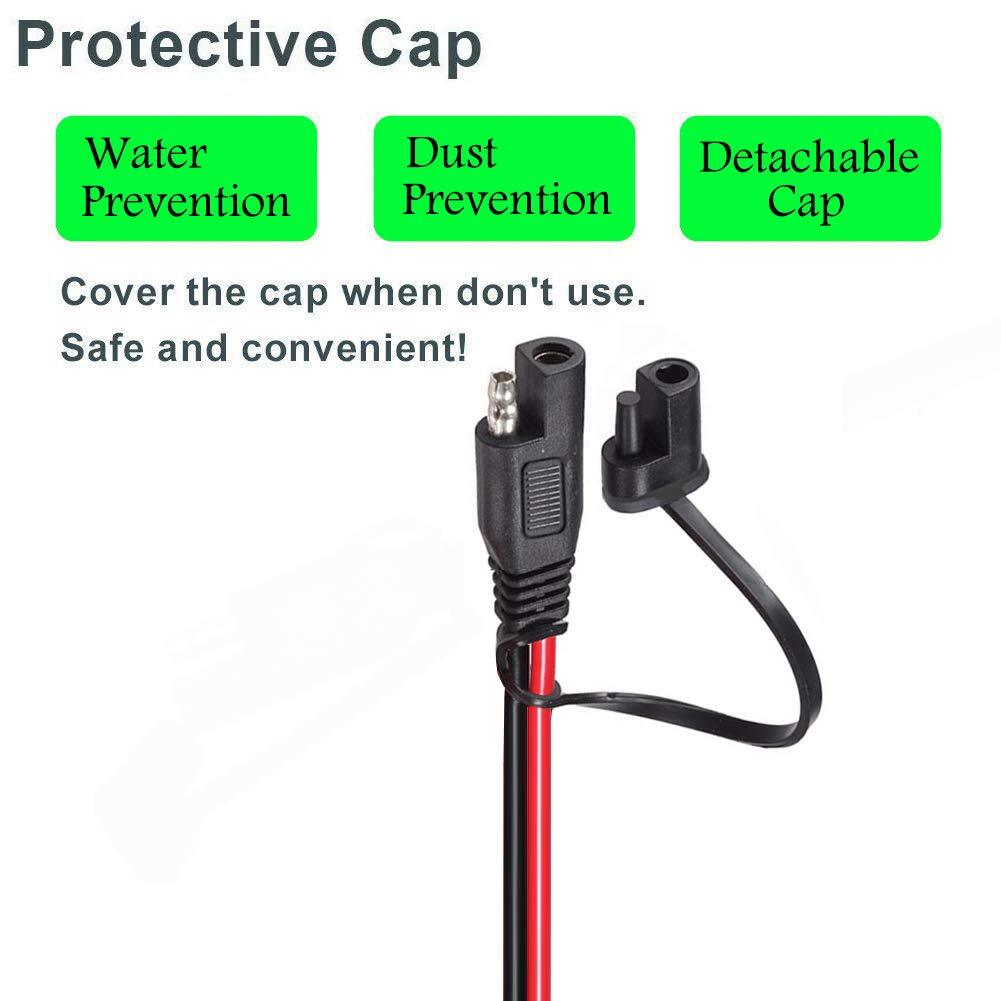 Battery Alligator Clip to SAE Adapter 10AWG 2FT – Quick Release Extension Cable
