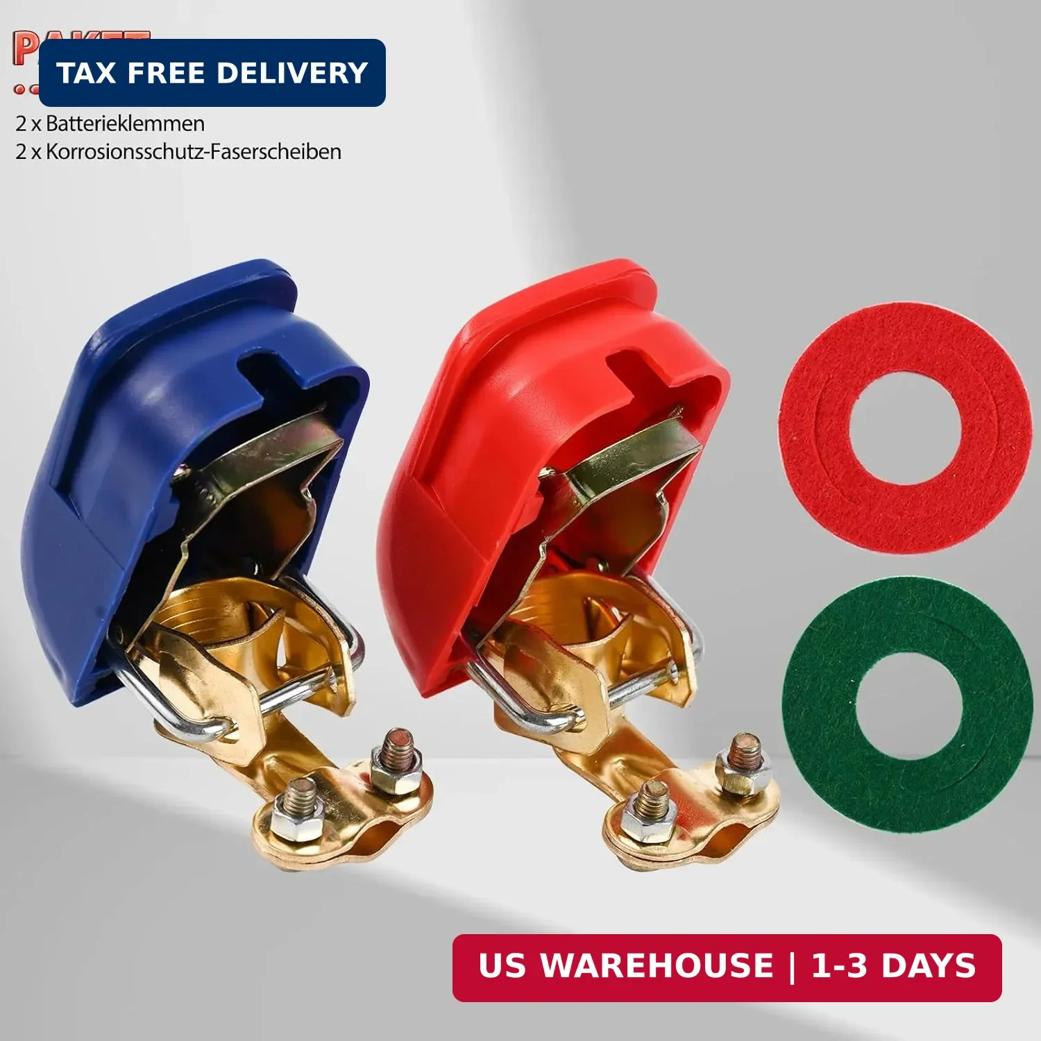 12V Battery Terminal Connectors Clamps Quick Release Positive Negative Heavy Dut